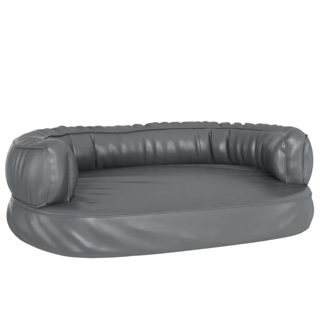 Letto Cani Ergonomico Gommapiuma Grigio 60x42 cm in Similpelle 171316