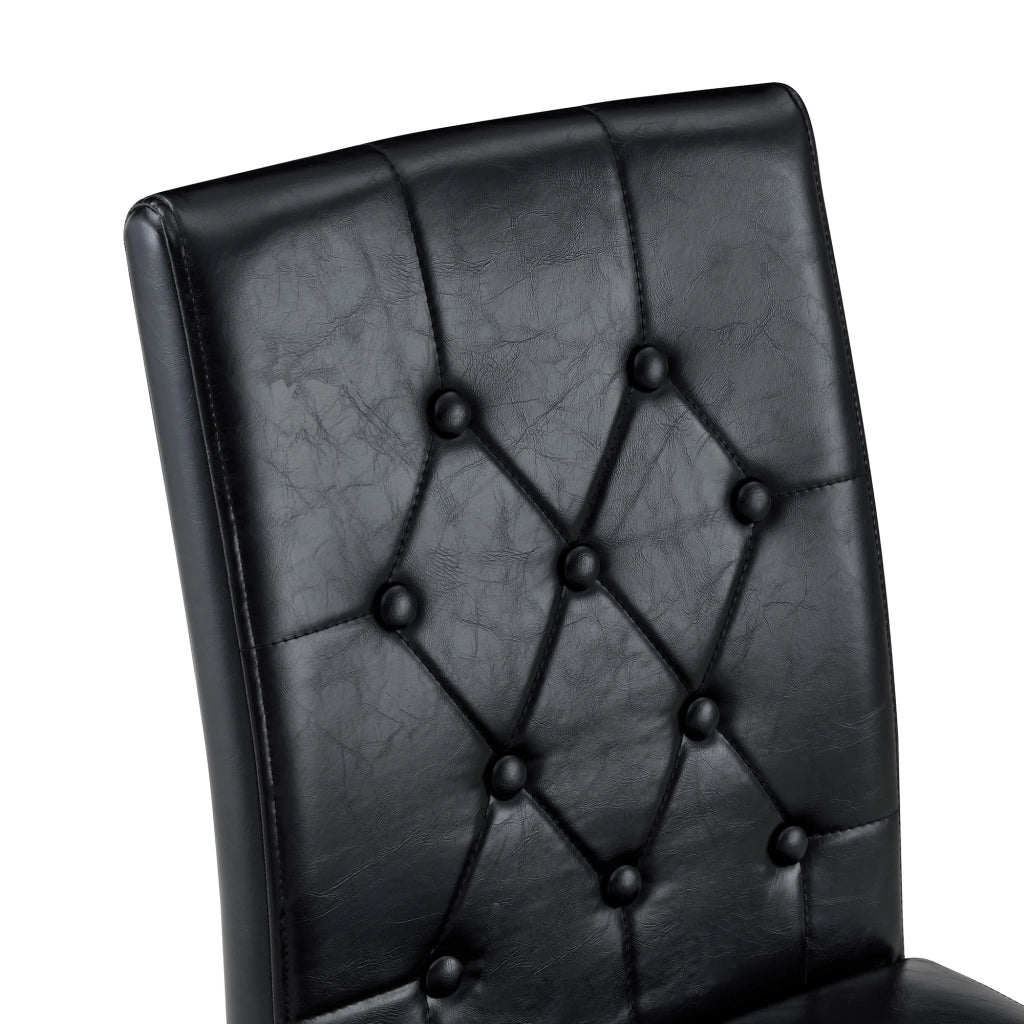 SEDIA da pranzo set da 4 pezzi nero e oro con schienale trapuntato