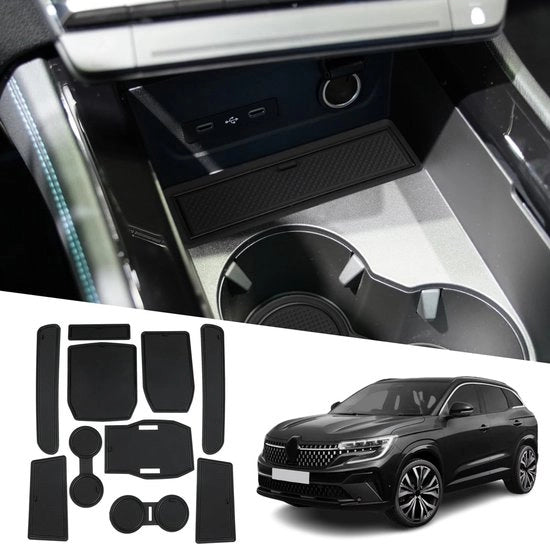 Accessori per Renault Austral E-Tech Hybrid (Trasmissione Automatica) 2022 2023 2024 Tappetini Antislip, Tappetini in Gomma Austral Tappetini di Porta Tappetini Antislip per Console Centrale Tappetini di Porta Austral Accessori
