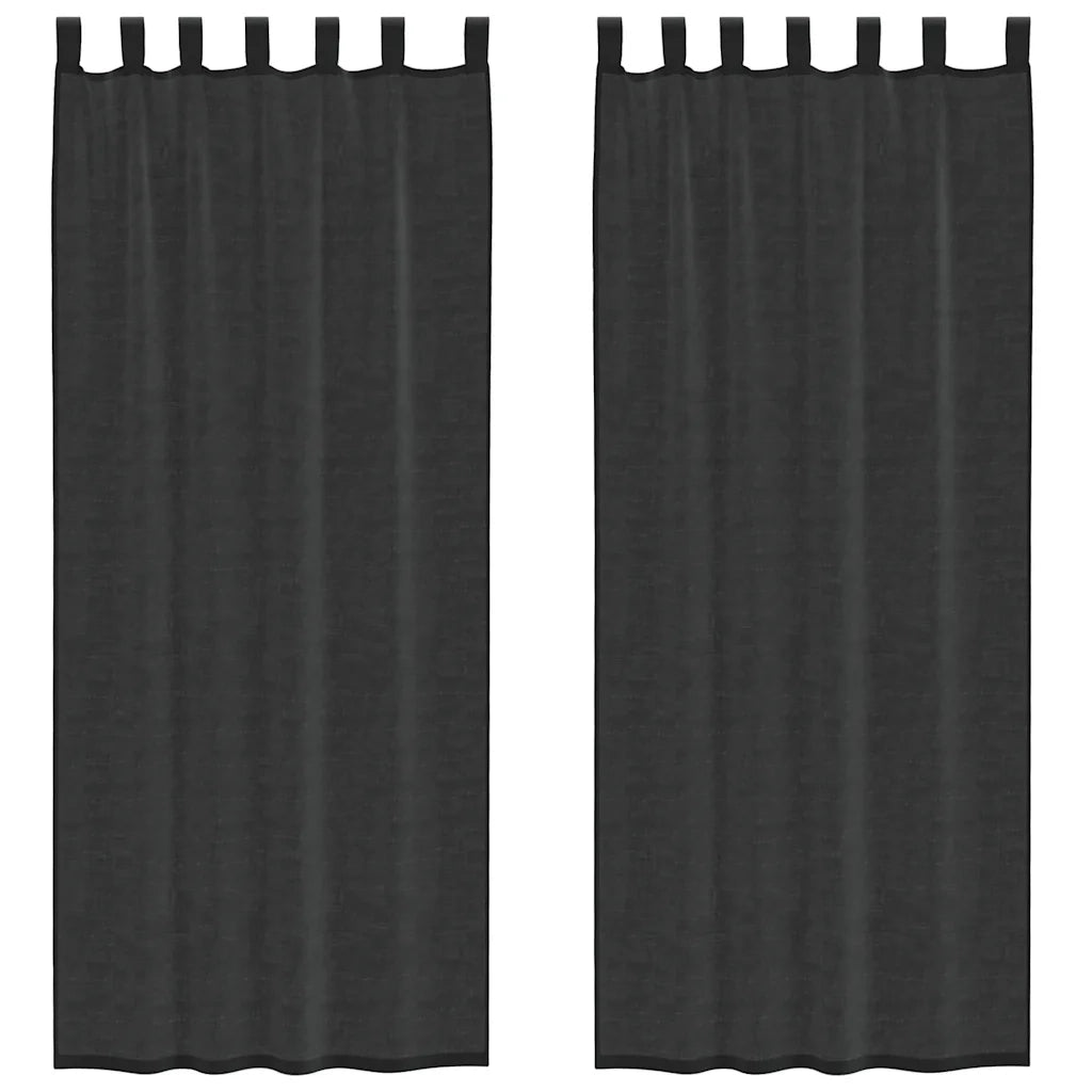 Tende in Voile con Linguetta 2 pz Nero