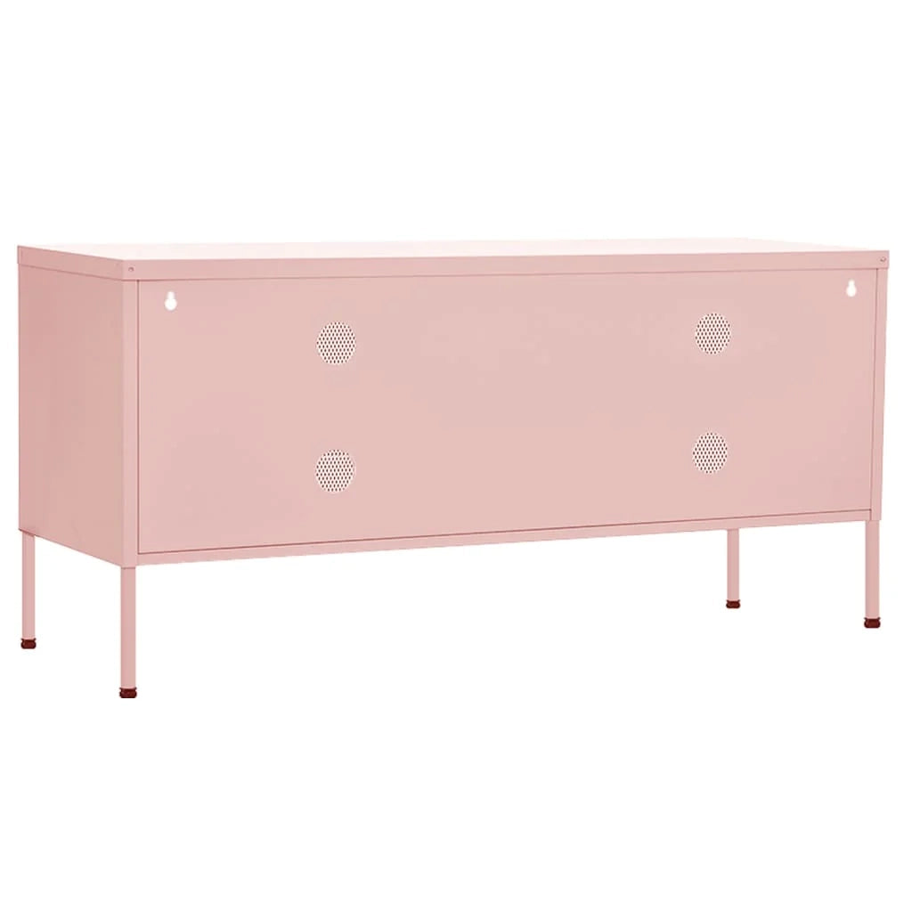 Mobile TV multimediale mensola TV credenza TV sala da pranzo soggiorno camera da letto rosa 105 x 35 x 50 cm acciaio rosa 02_0028288