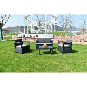 C SET 4 PZ SALOTTO C/DIVANO 2P GRAFITE LOUNGE DUO- C LINE OUTDOOR- 1,0 pz
