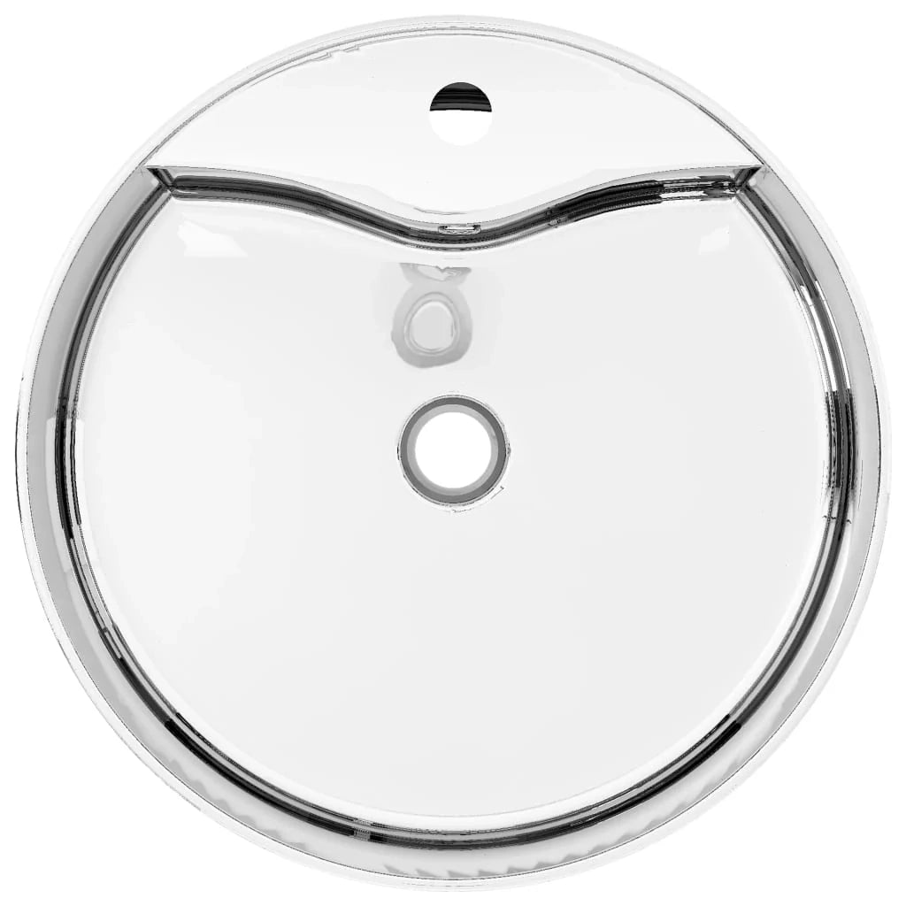 Lavabo da bagno con troppopieno diametro 46,5 cm ceramica argento 02_0002609