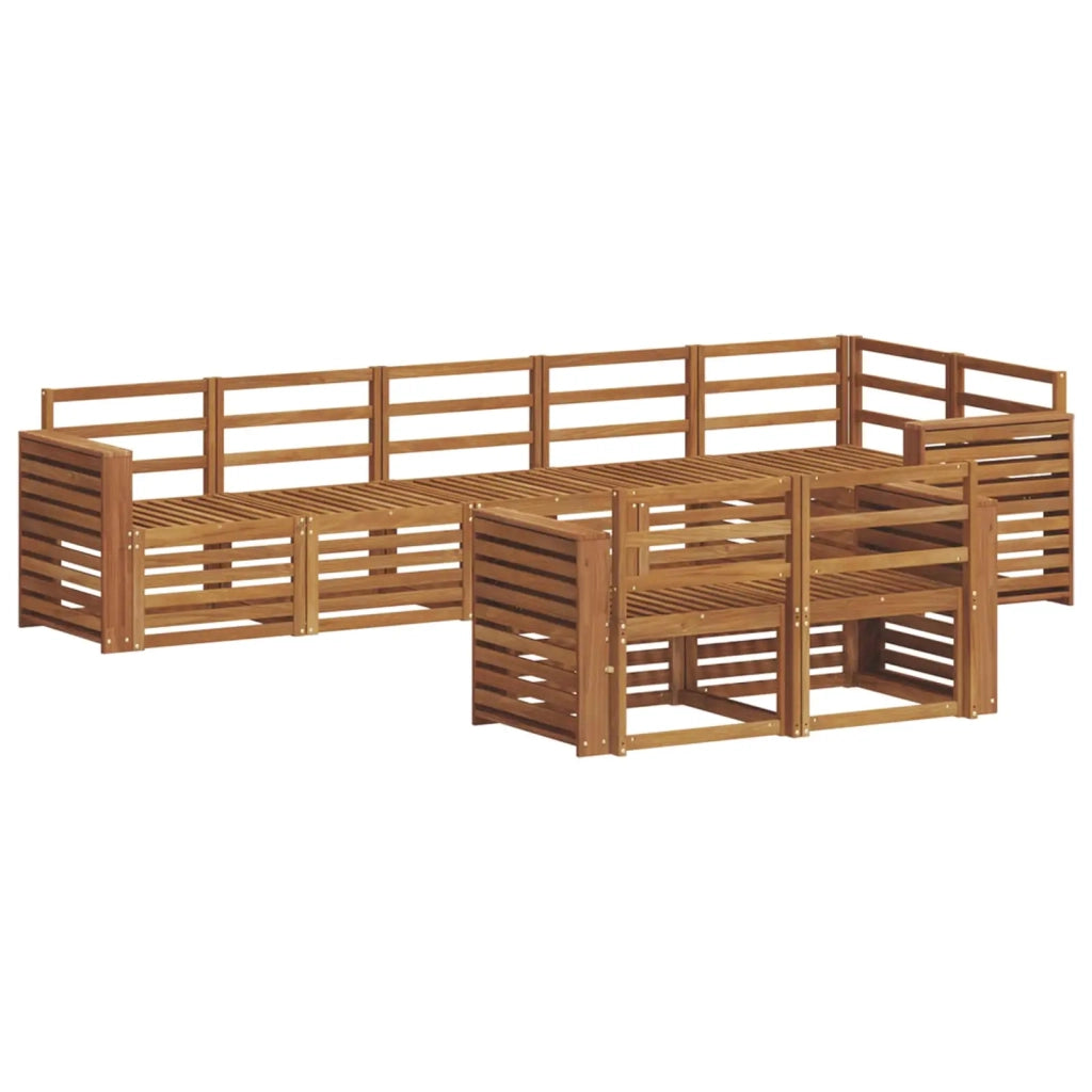 Set divani 8 pcs Naturale Legno di Acacia Massello
