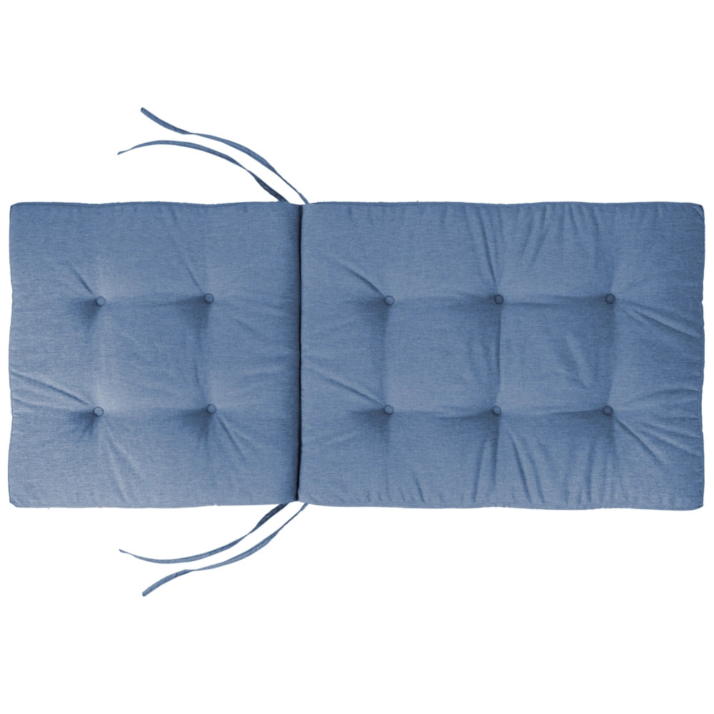 Set di 2 cuscini per sedute e schienale da esterno con lacci blu stile elegante giardino