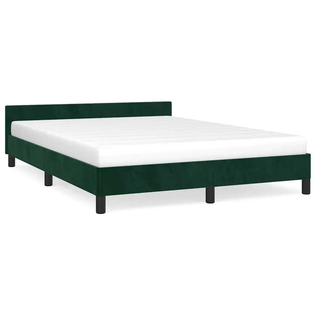 Giroletto senza Materasso Verde Scuro 140x200 cm in Velluto 347576
