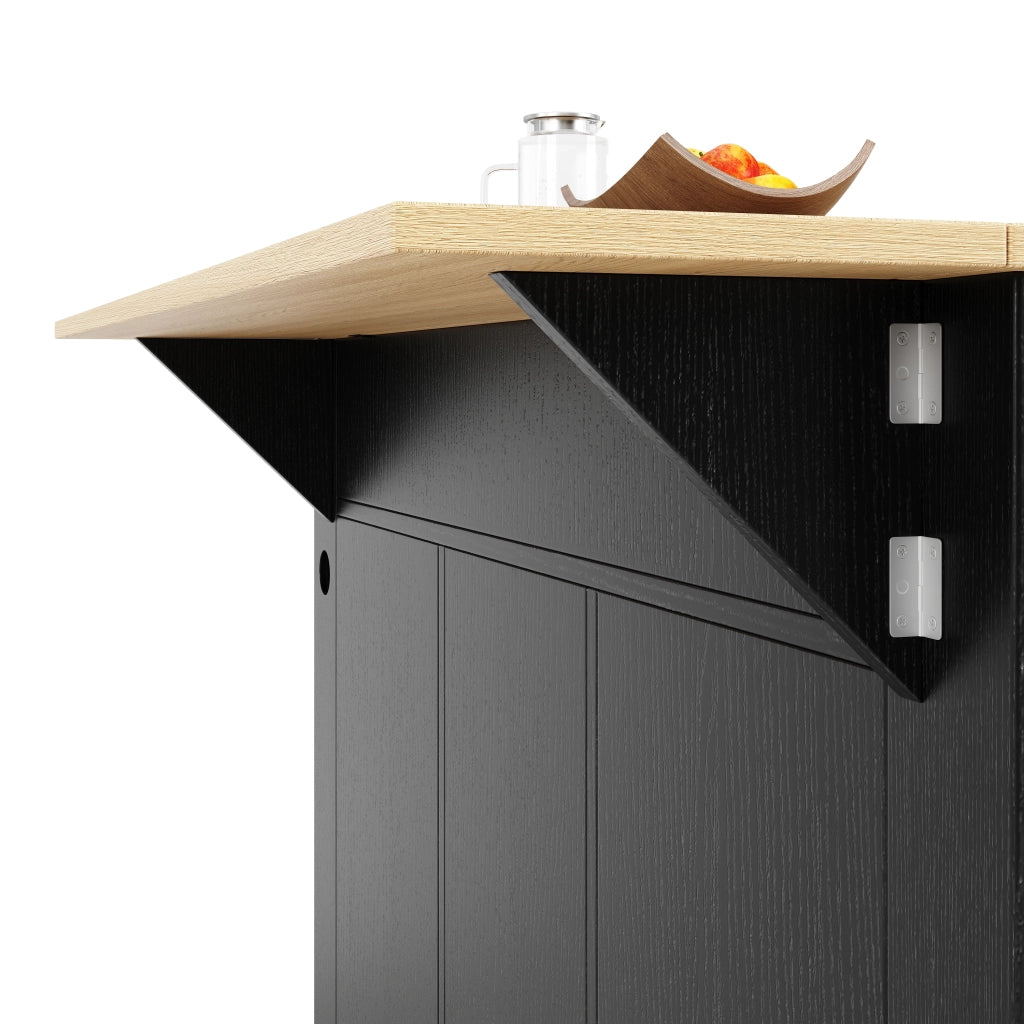ISOLA DA CUCINA 151,5x59,7x91,7 cm in MDF e metallo Nero/Naturale