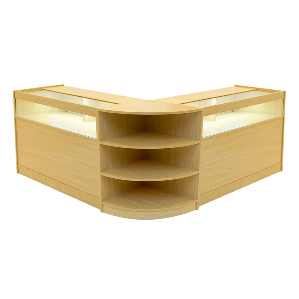 Set Bancone Acero Theseus LED B1200 LM60 con Serratura e Vetrina Espositiva