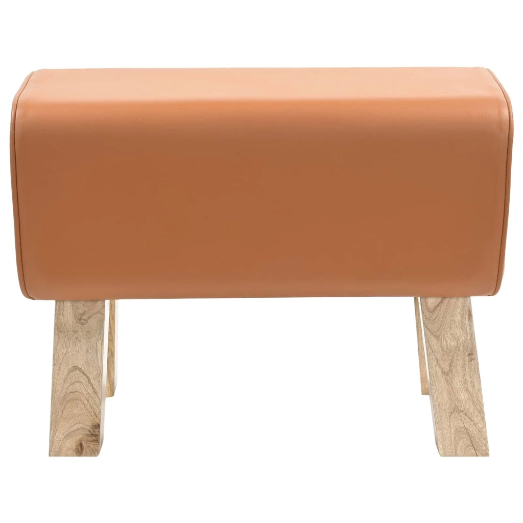 panca 60 x 30 x 45 cm Pelle Vera Marrone 42042104