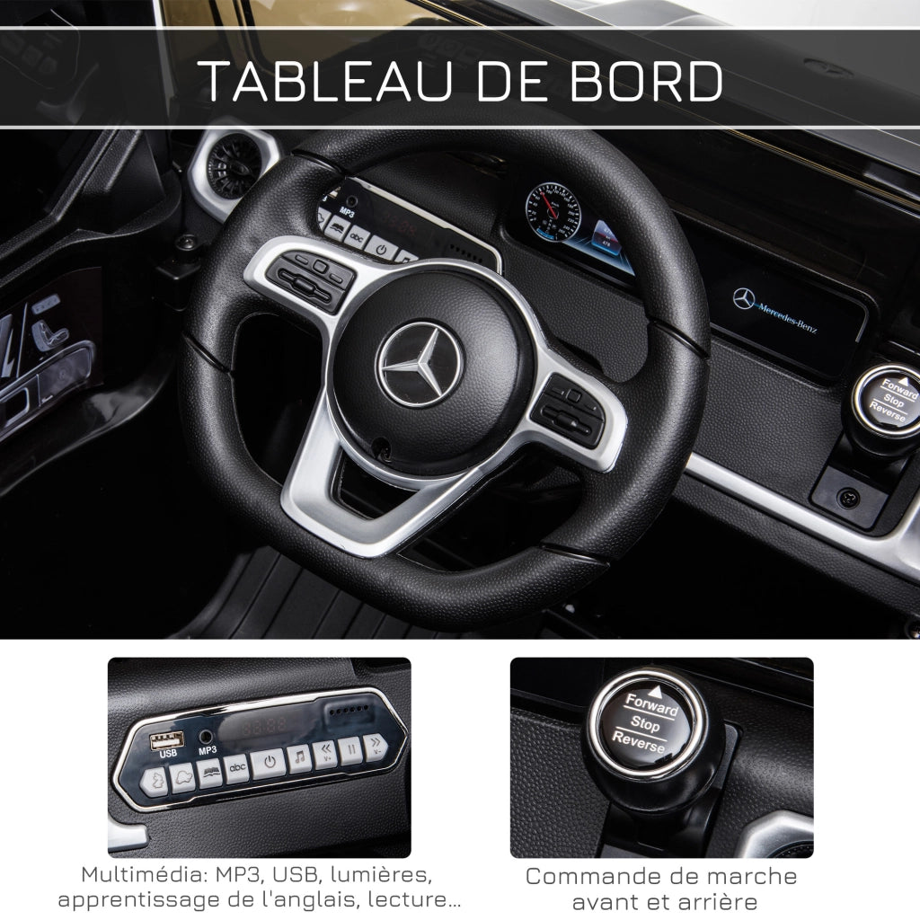 Veicolo elettrico per bambini Mercedes 12V con telecomando ¨C zephmum ¨C nero