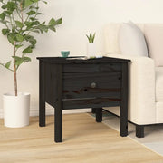 Tavolino-Tavolino da soggiorno-Tavolo Nero 50x50x49 cm Legno Massello di Pino