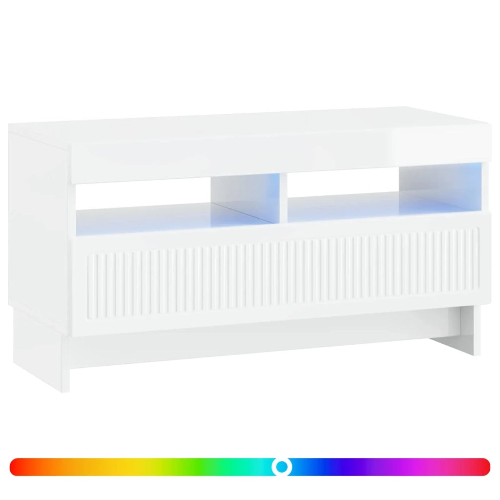 Mobile TV LED Bianco Lucido Legno ingegnerizzato 896119
