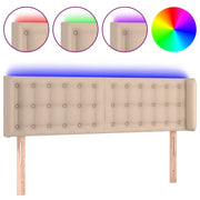 Testiera | Testata Cappuccino a LED 147x16x78/88 cm in Similpelle