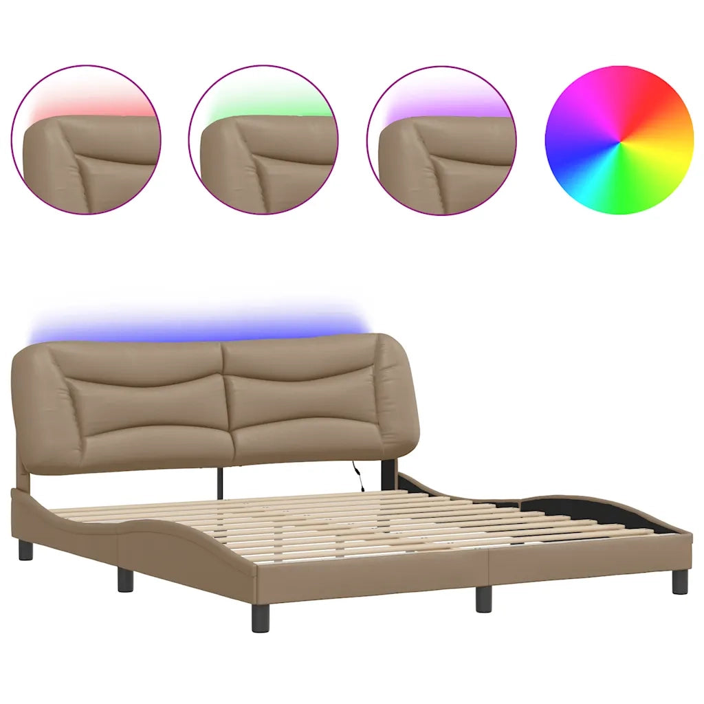 Giroletto con LED senza Materasso Hvar Cappuccino 180x200 cm