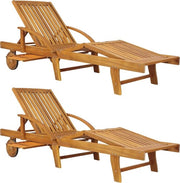 Sedia Estensibile in Legno di Acacia - Ripiegabile e Sostenibile fino a 160 kg, con Piatto Integrato e Ruote per Giardino, Terrazza e Balcone