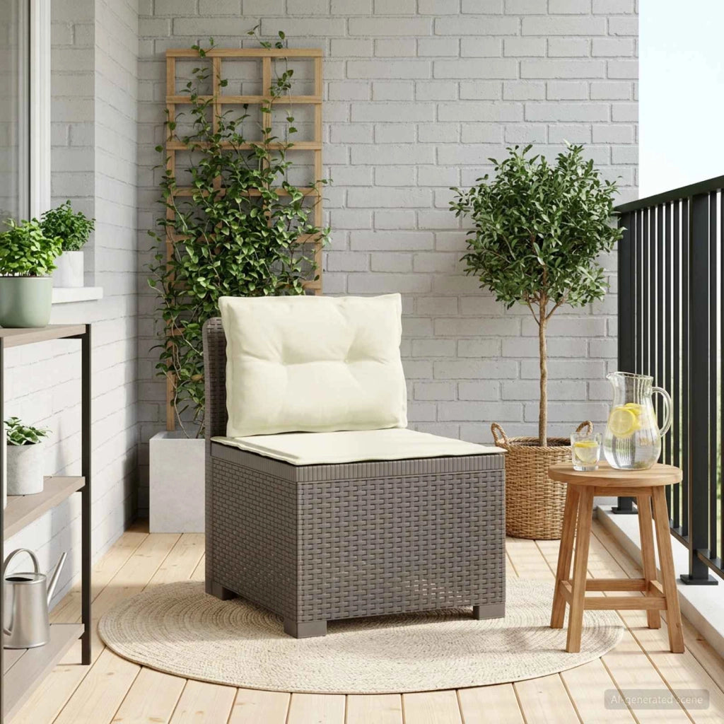 Divano da Giardino a 1 Posto con Cuscini Aspetto Rattan PP 8011808