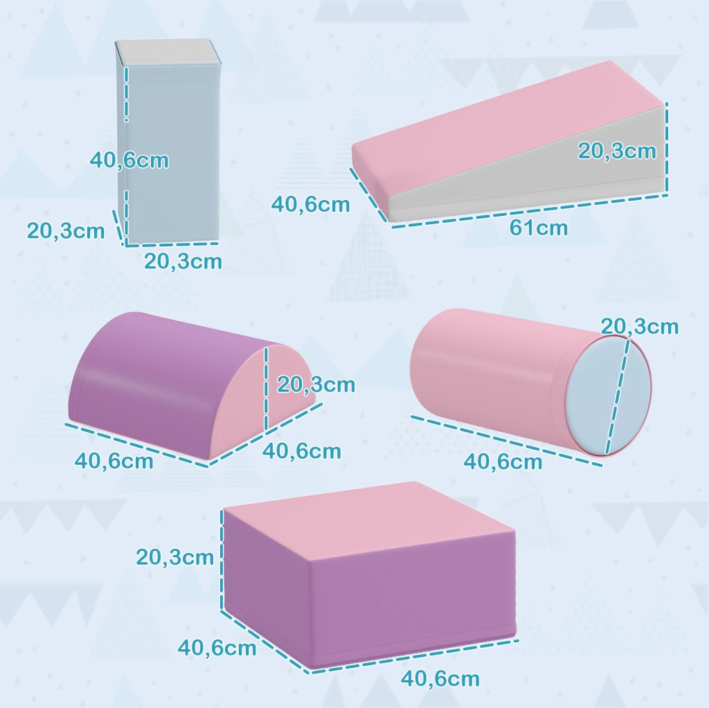 Blocchi Morbidi 5 Pezzi per Bambini 1-3 Anni ¨C zephmum ¨C Multicolore in Tessuto Sintetico