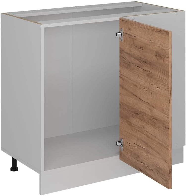 Mobile ad angolo cucina R-Line, Quercia dorata, 86 cm PT Rovere, per la libera combinazione all'interno di sistemi cucina modulari
