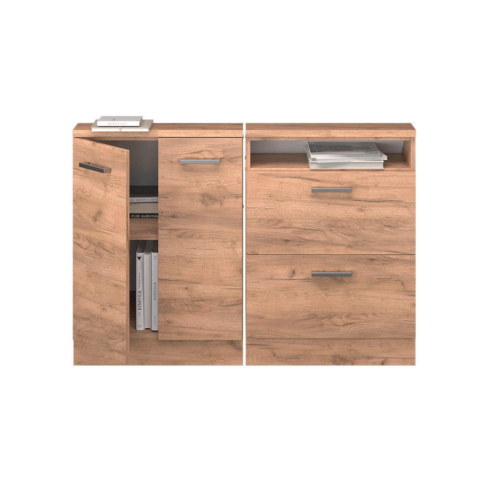 Mobile cucina sottotetto R-Line Rovere dorato/Rovere dorato 120 cm Set di 2 Vicco