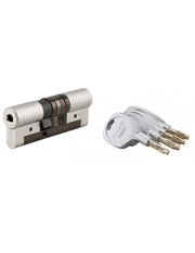 Cilindro europeo  Cobra 2+ 33X53mm Nichelato, anti effrazione, antiscasso, antitrapano, 5 chiavi ergonomiche  - THIRARD