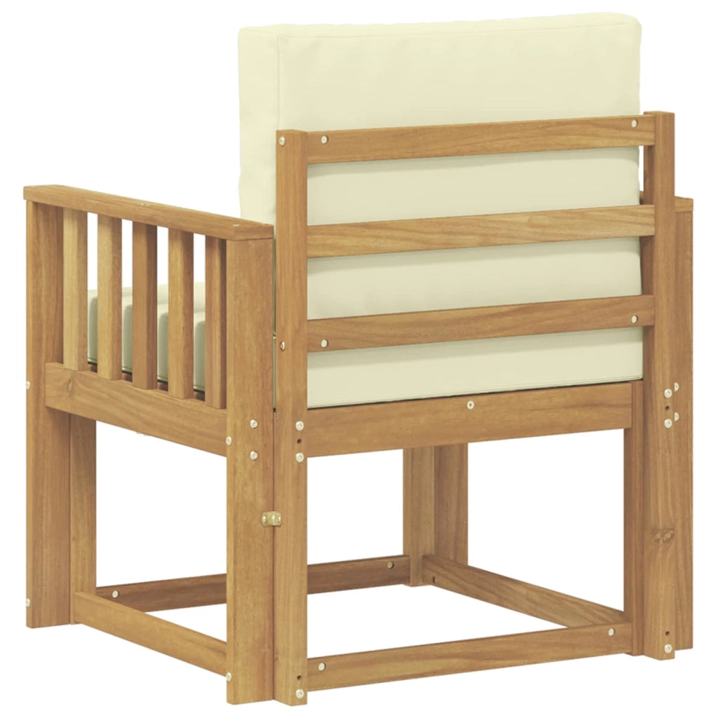 2 Pezzo Set di divani da esterno-Sofa da giardino Poliestere Bianco e Crema 704970