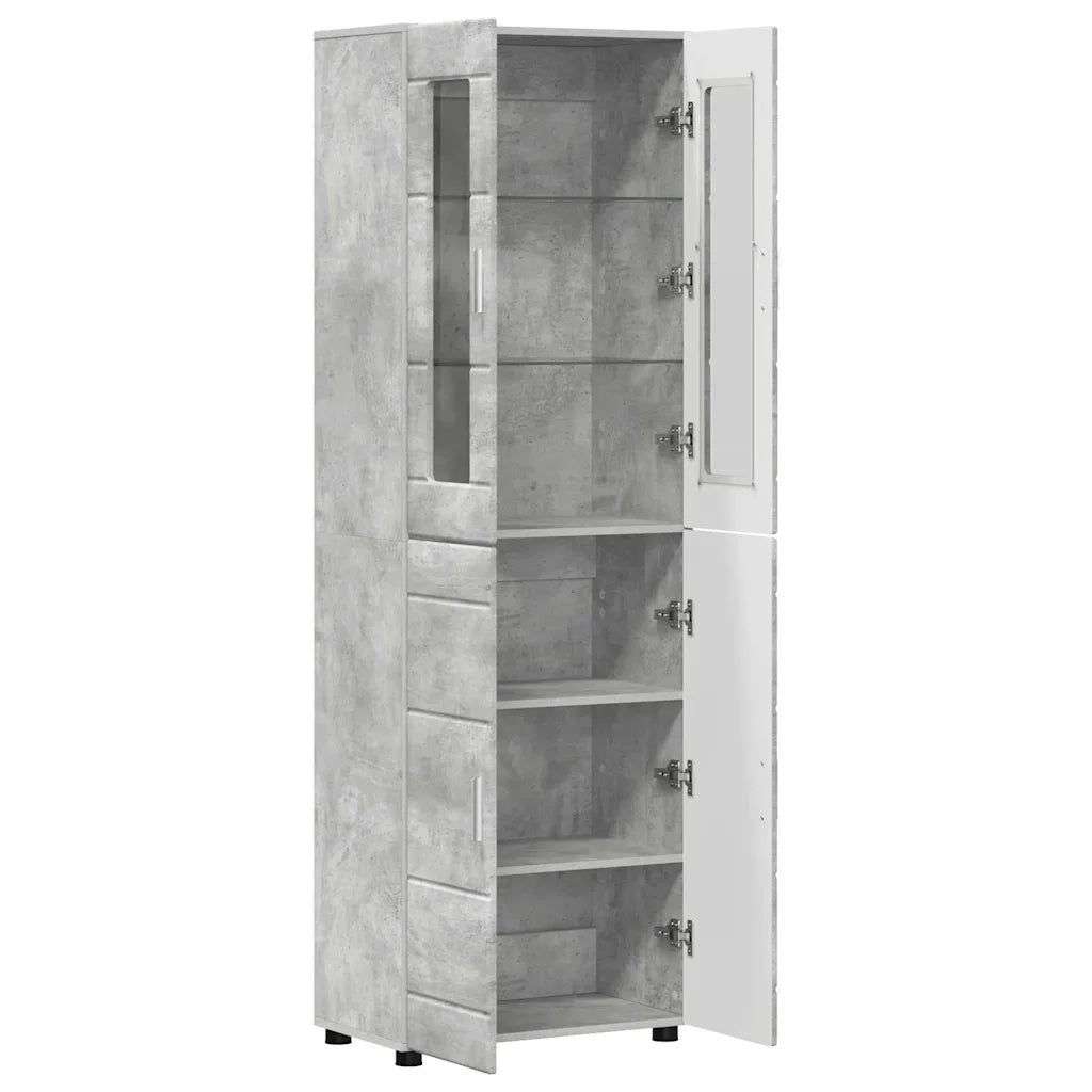 Credenza con lo scaffale FLORIN Grigio cemento 60 x 35 x 182 cm