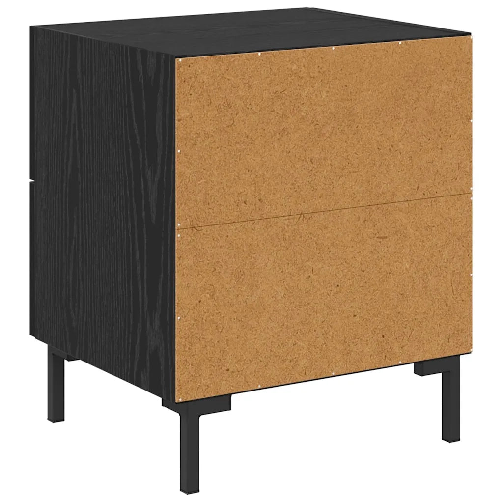 Comodino | Armadio da Notte | Mobiletto da notte con cassetto Rovere Nero 40 x 35 x 47,5 cm