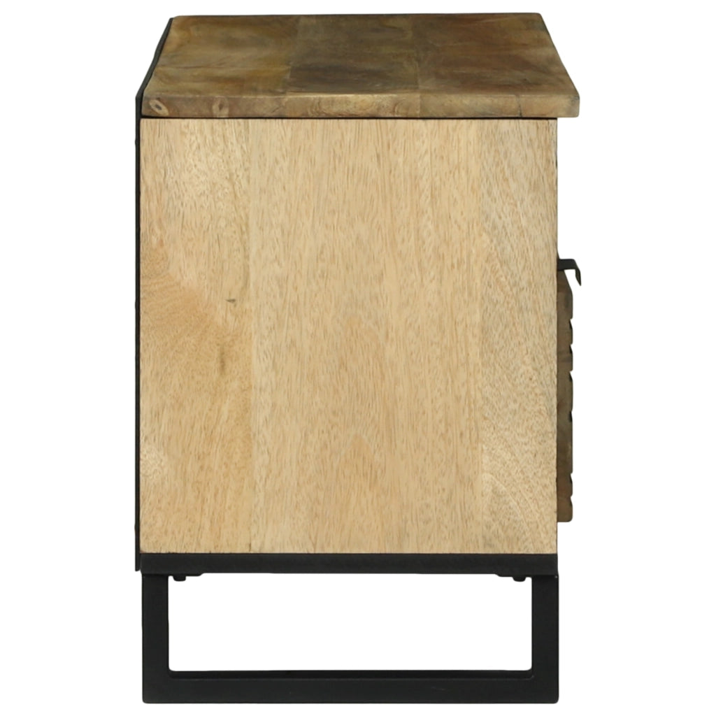 Mobile TV 100x33.5x46 cm Legno Massello di Mango