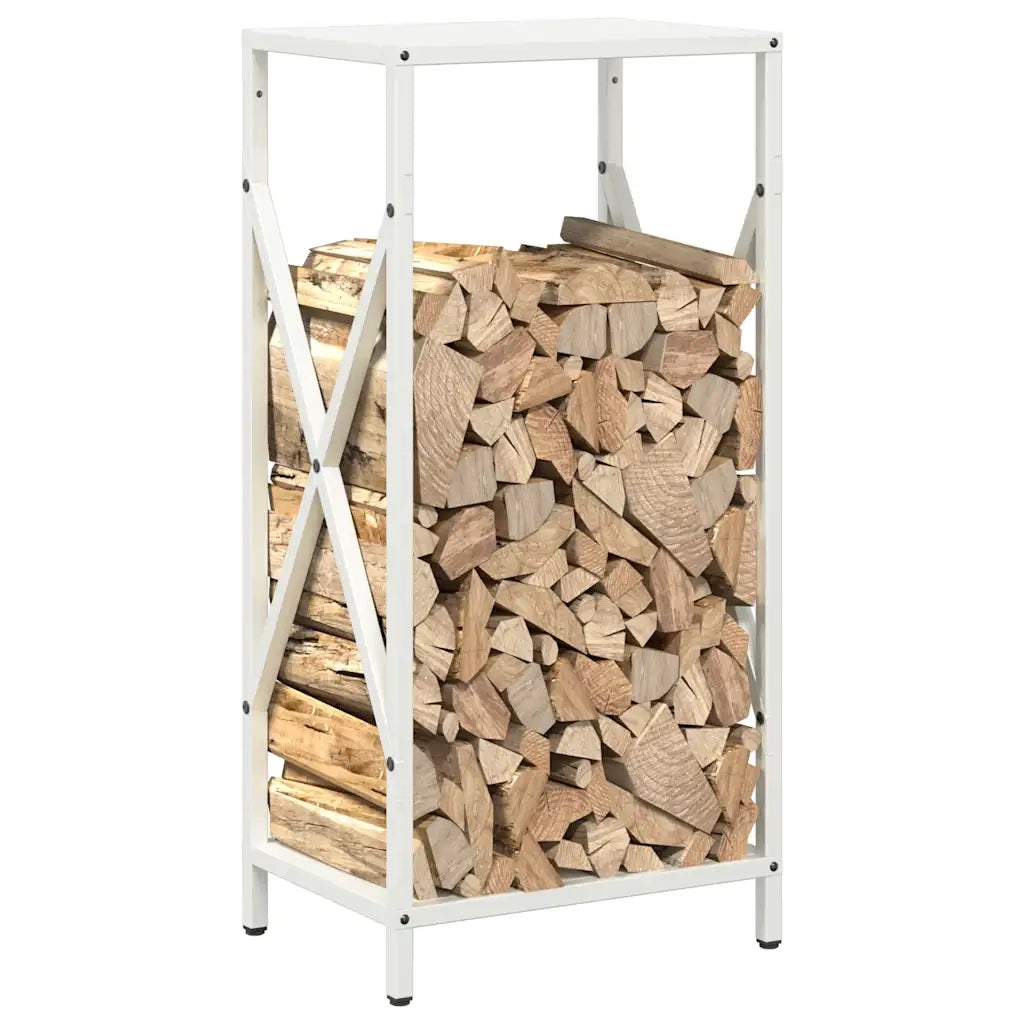 Rastrelliera per Legna da Ardere Bianca 34x25x70 cm 864320