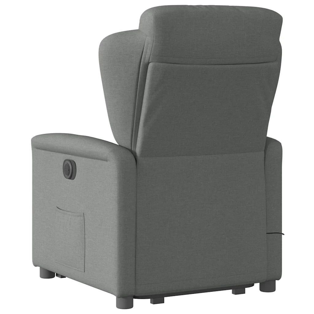 Poltrona Alzapersona Massaggi Elettrica Grigio Scuro Tessuto 3303165