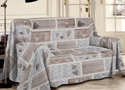 Telo Arredo Multiuso Linea Pensieri Delicati In 100% Cotone Disegno Shabby Love - Singolo - Beige