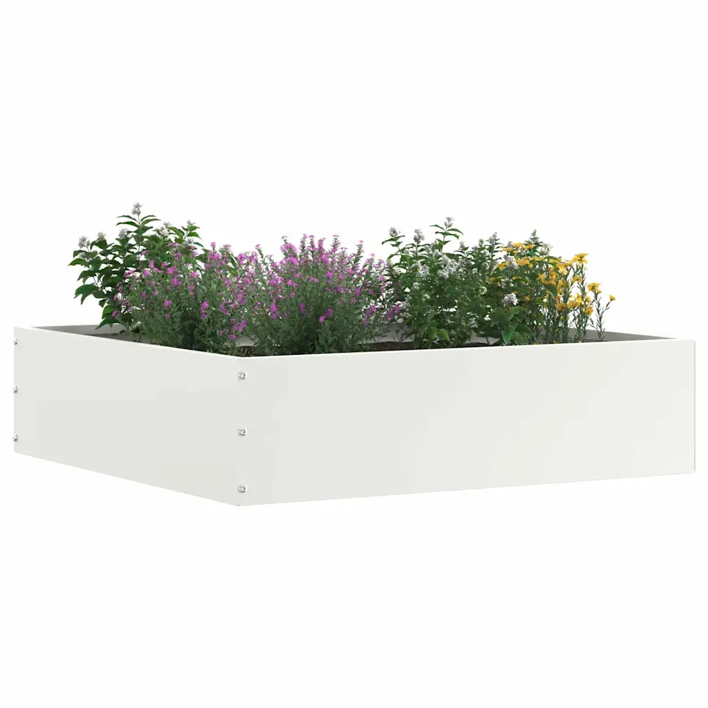Bordura per Prato 6 pcs Bianco 50 x 50 x 13 cm Acciaio 874719