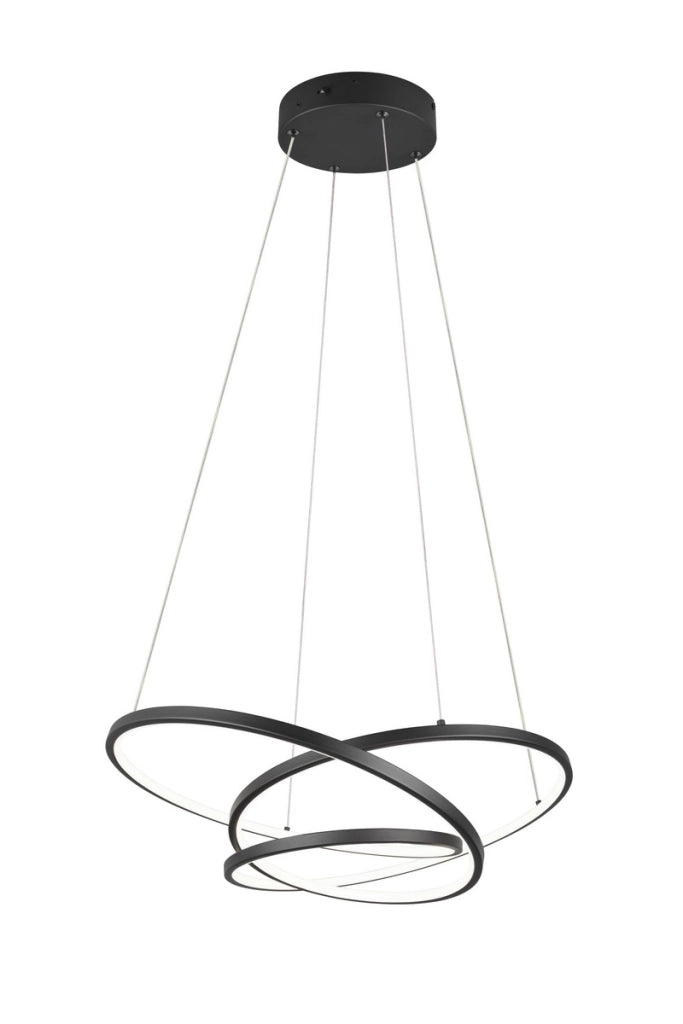 Lampadario LED Trio Darvin nero opaco 34W 2300-4000K