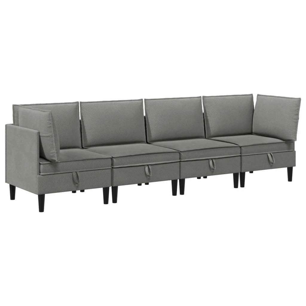 Set di mobili per il soggiorno 4 pcs Grigio scuro Tessuto