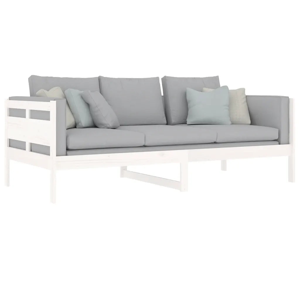 Letto singolo | Letto per adulti | Dormeuse Bianca in Legno Massello di Pino 90x200 cm