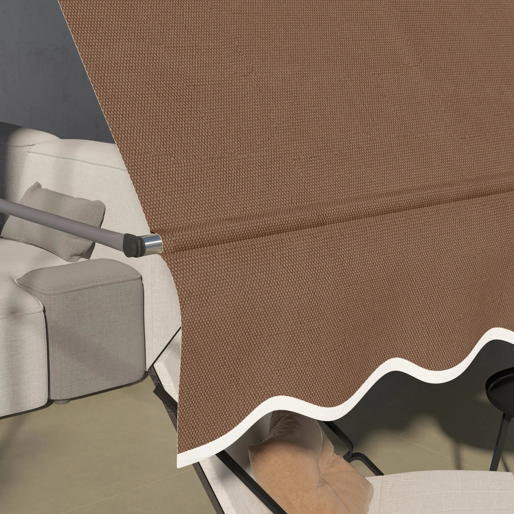 Telo da sole manuale retrattile con manovella ¨C zephmum ¨C marrone 300x120x210-300 cm