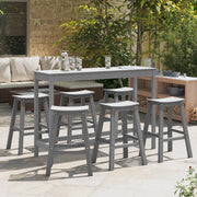 Sgabelli da bar  9 pz grigio chiaro HDPE