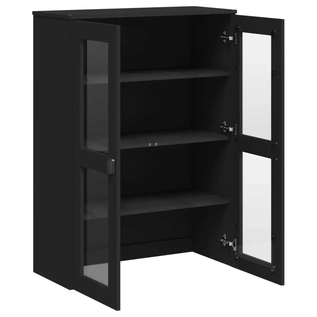 Piano per Credenza | Madia | Buffet da pranzo | Armadio da pranzo VIKEN Nero in Legno Multistrato