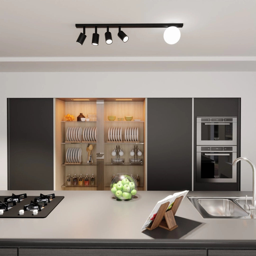 Lampada da soffitto Baster in acciaio nero opaco