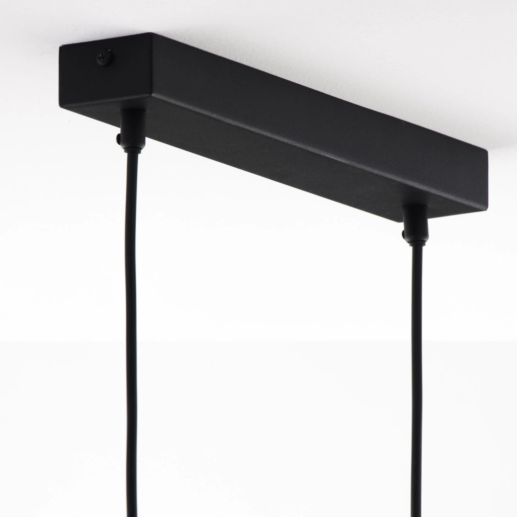 Lampadario moderno nero oro sfere ambra 2xG9 Fiori