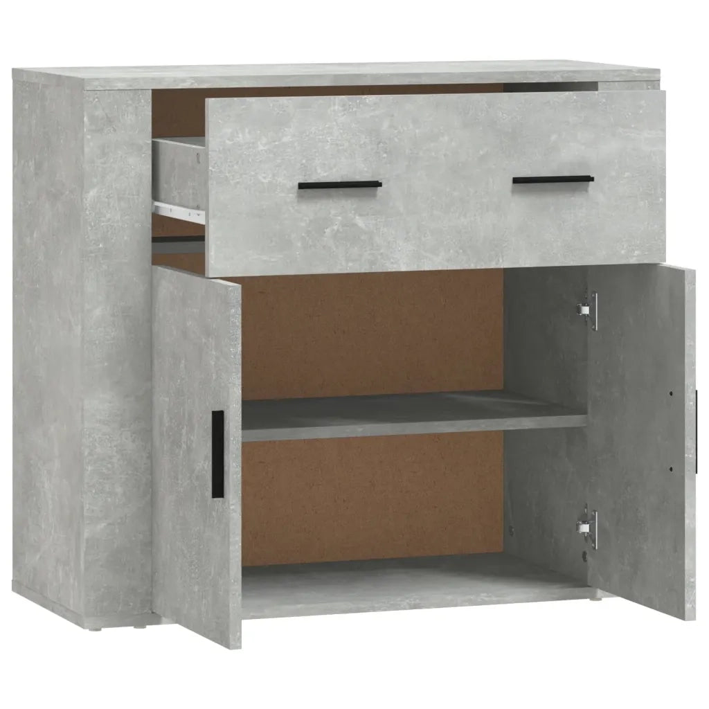 Credenza Grigio Cemento 80x33x70 cm in Legno Multistrato 816572