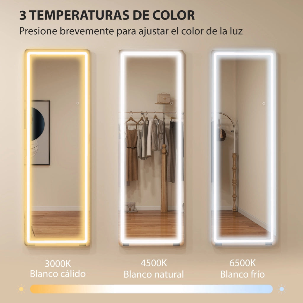 Specchio da Parete con Luci 150x50 cm 3 Colori ¨C Zephmum ¨C Bianco