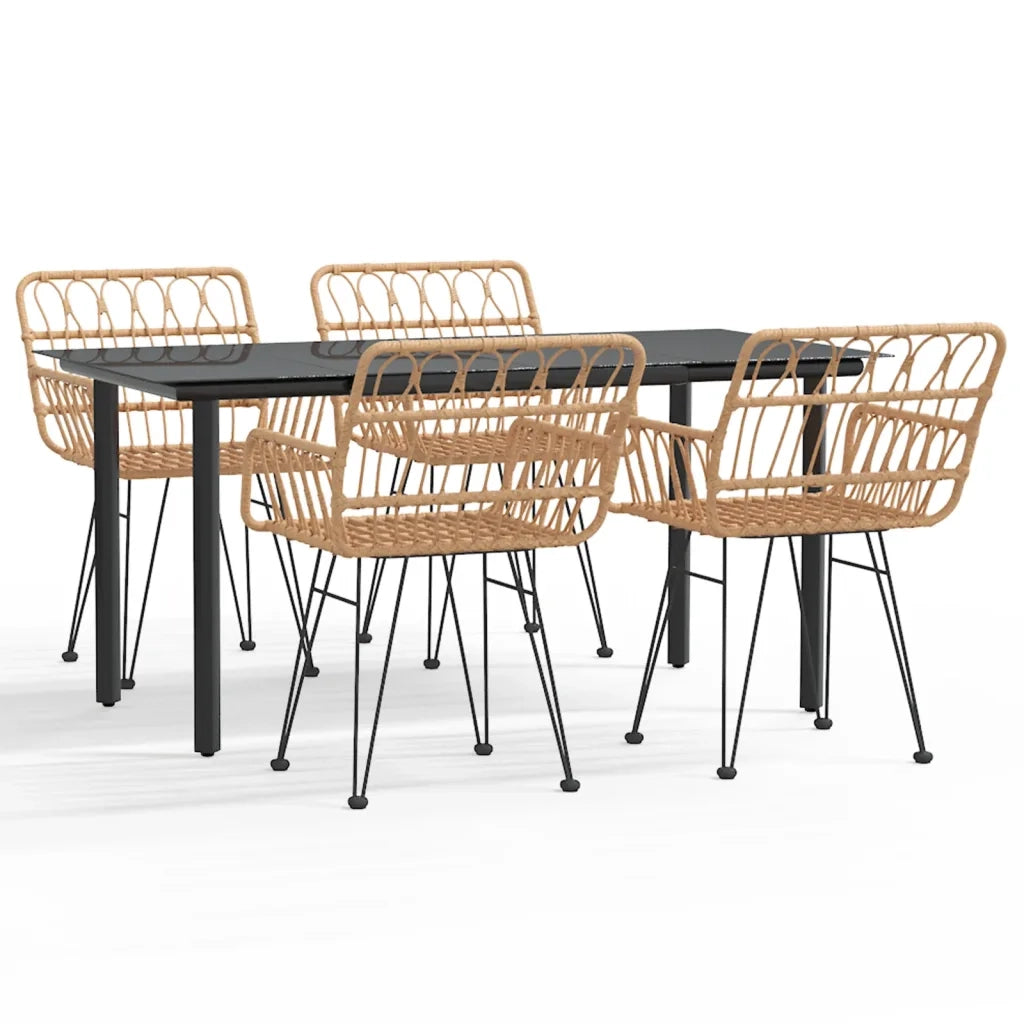 Set da Pranzo da Giardino 5 pz in Polyrattan 3157862