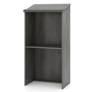Leggio per relatore 58 x 40 x 117 cm con pratico vano portaoggetti e gestione dei cavi in ​​legno grigio 20_0018866