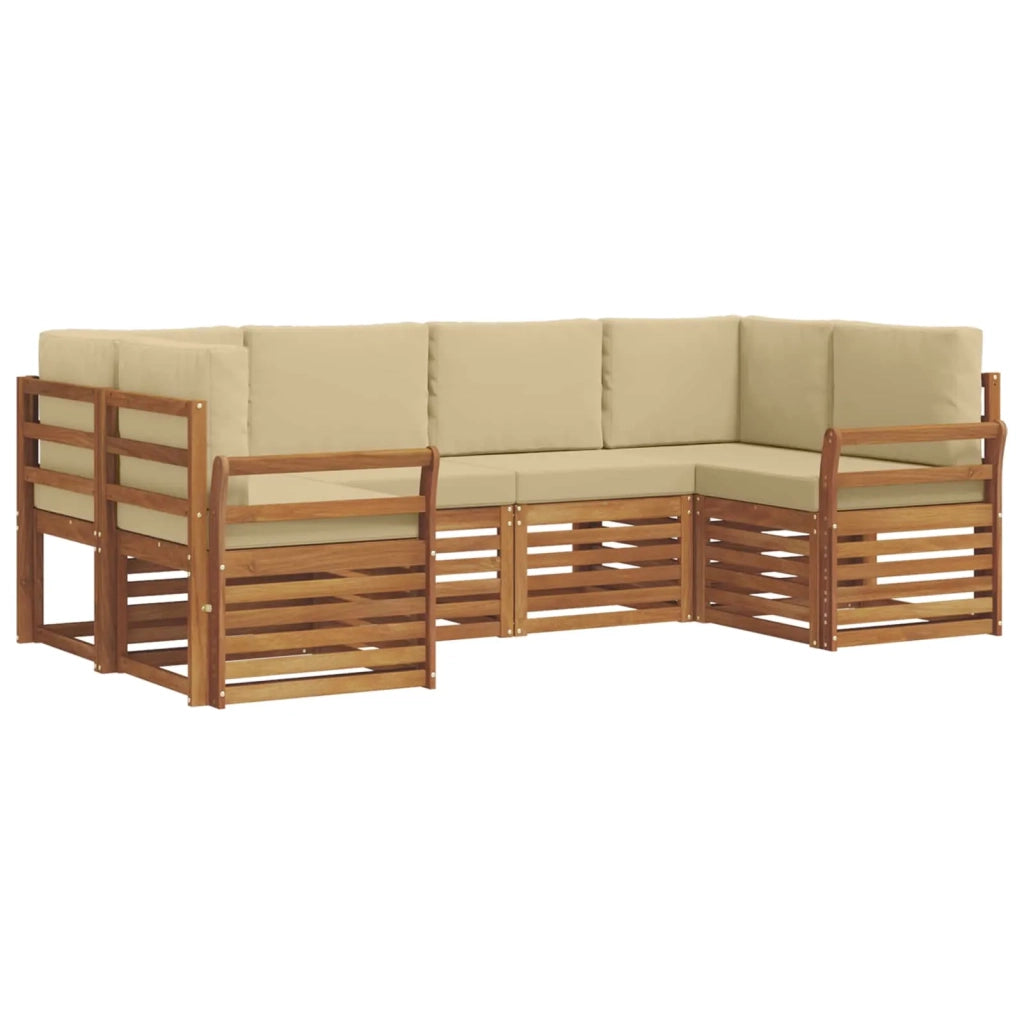 Set divano sezionale con cuscino 6 pcs Naturale