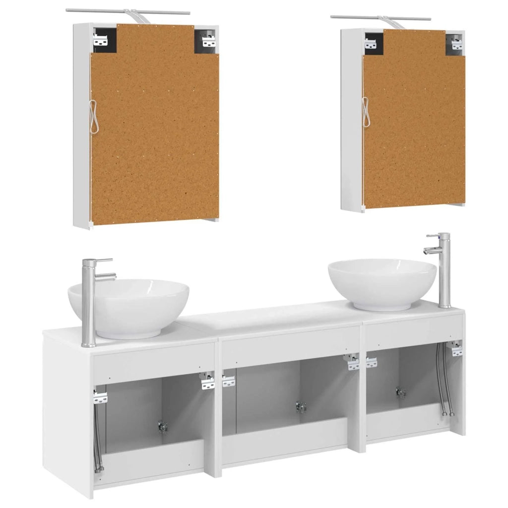 Set di Armadi da Bagno 5 pcs Bianco Legno ingegnerizzato 3406471