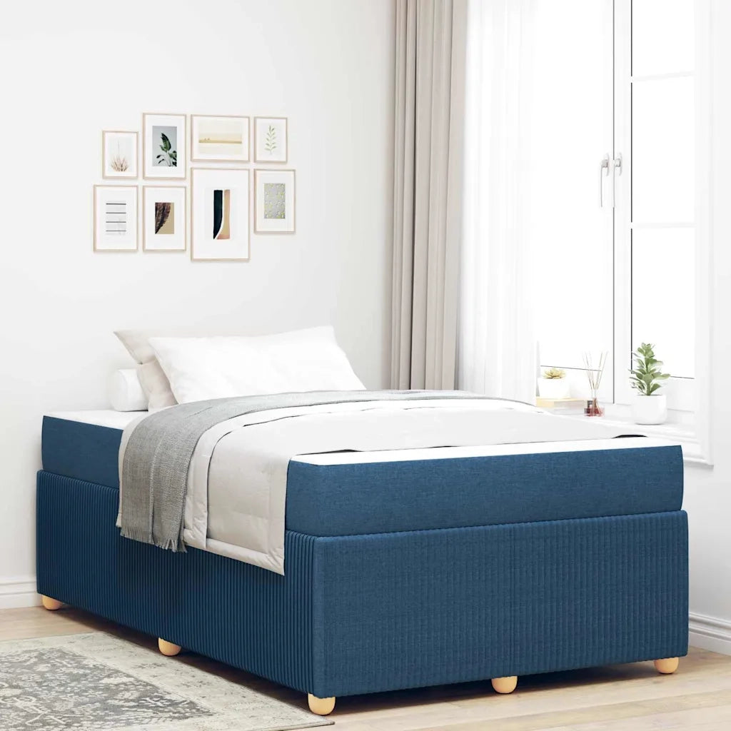 Struttura del letto con materasso Blu 120 x 200 cm Tessuto