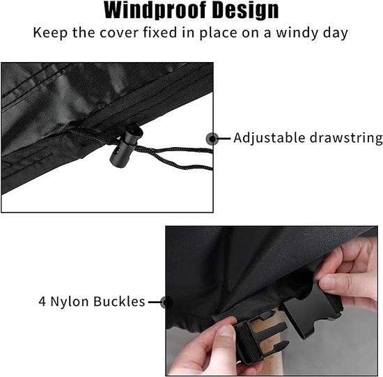 Hoezze Acquaproteggi per Sedie da Giardino Angolari in Ossidiana 420D Nero 126 X 126 X 74cm