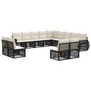 Set Divano da Giardino 13 pcs Nero e Bianco Crema polyrattan 3435580