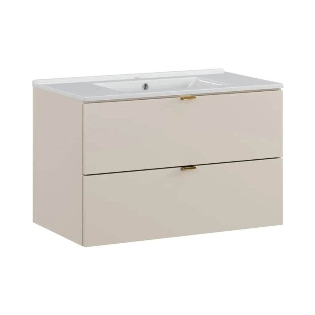 Set da bagno BELLA: mobile sotto lavabo 80cm + lavabo incassato rettangolare